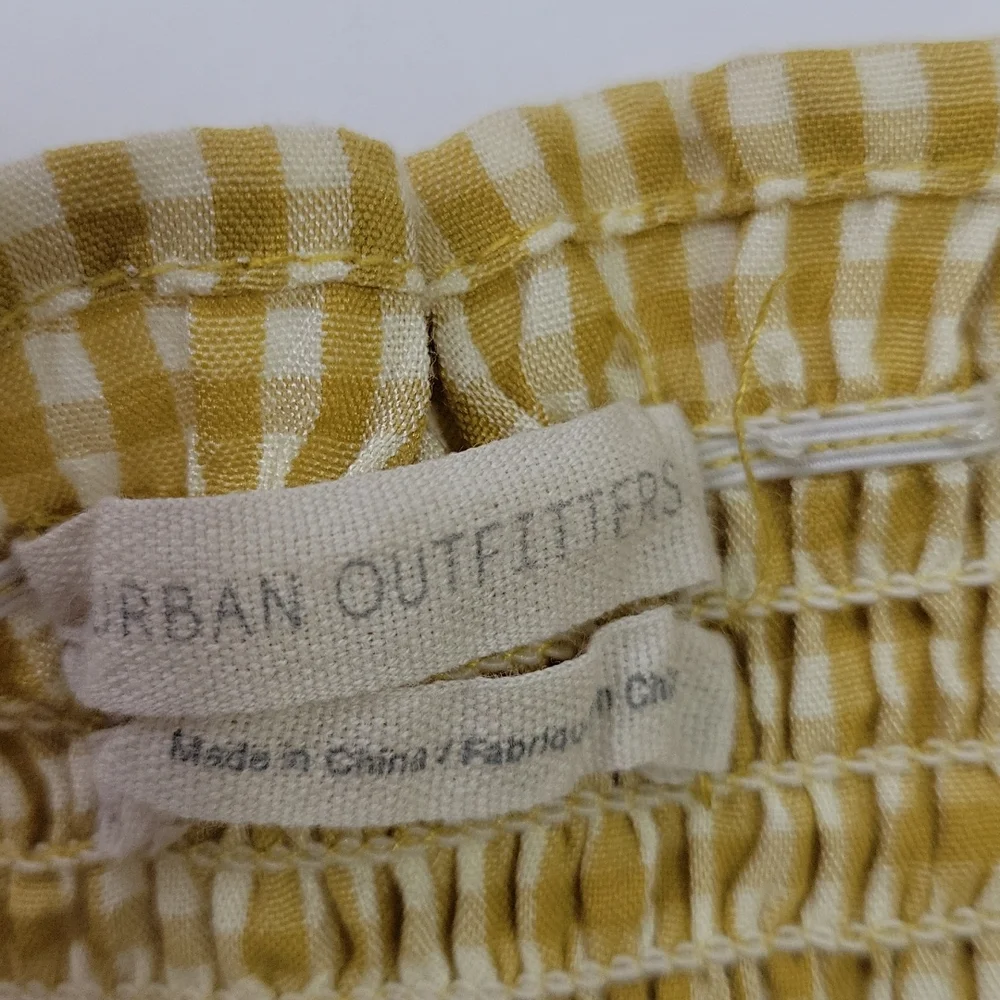 Urban Outfitters Shirred Peasant Cropped Top SZ S - Picture 9 of 10